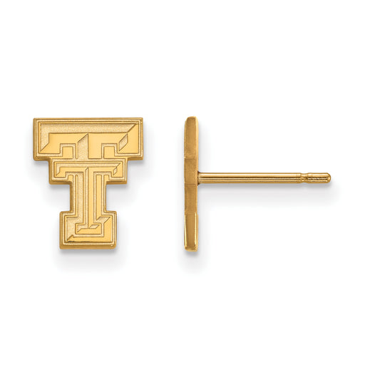 10k Gold LogoArt Texas Tech University T-T Extra Small Post Earrings