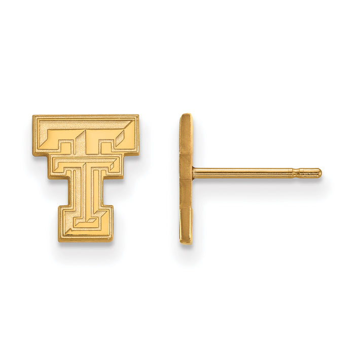 10k Gold LogoArt Texas Tech University T-T Extra Small Post Earrings