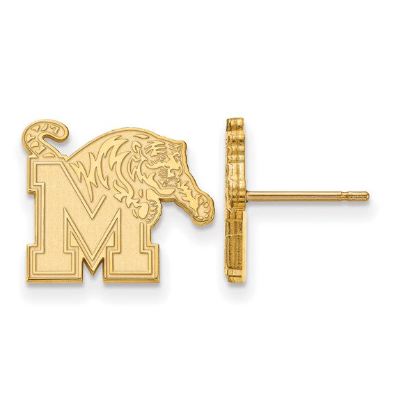 10ky University of Memphis Small Tigers Post Earrings