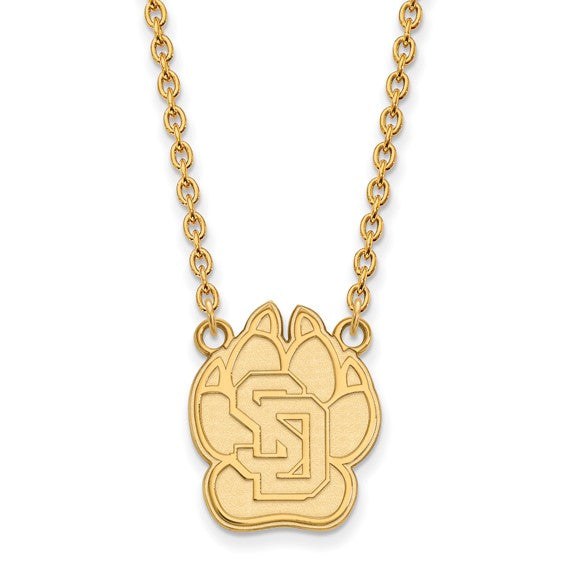 14ky University of South Dakota Large Coyotes Pendant w/Necklace