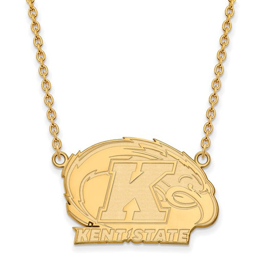 14ky Kent State University Large Logo Pendant w/Necklace