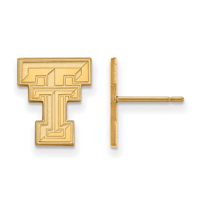 14k Gold LogoArt Texas Tech University T-T Small Post Earrings