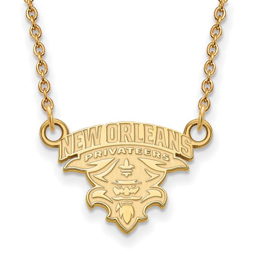 SS w/GP U of New Orleans Small Pendant w/Necklace