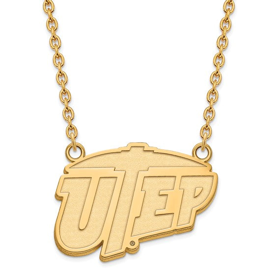 10ky The University of Texas at El Paso Large UTEP Pendant w/Necklace