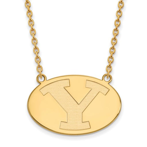 14ky Brigham Young University Large Disc Logo Pendant w/Necklace