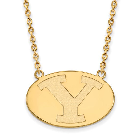 10ky Brigham Young University Large Disc Logo Pendant w/Necklace