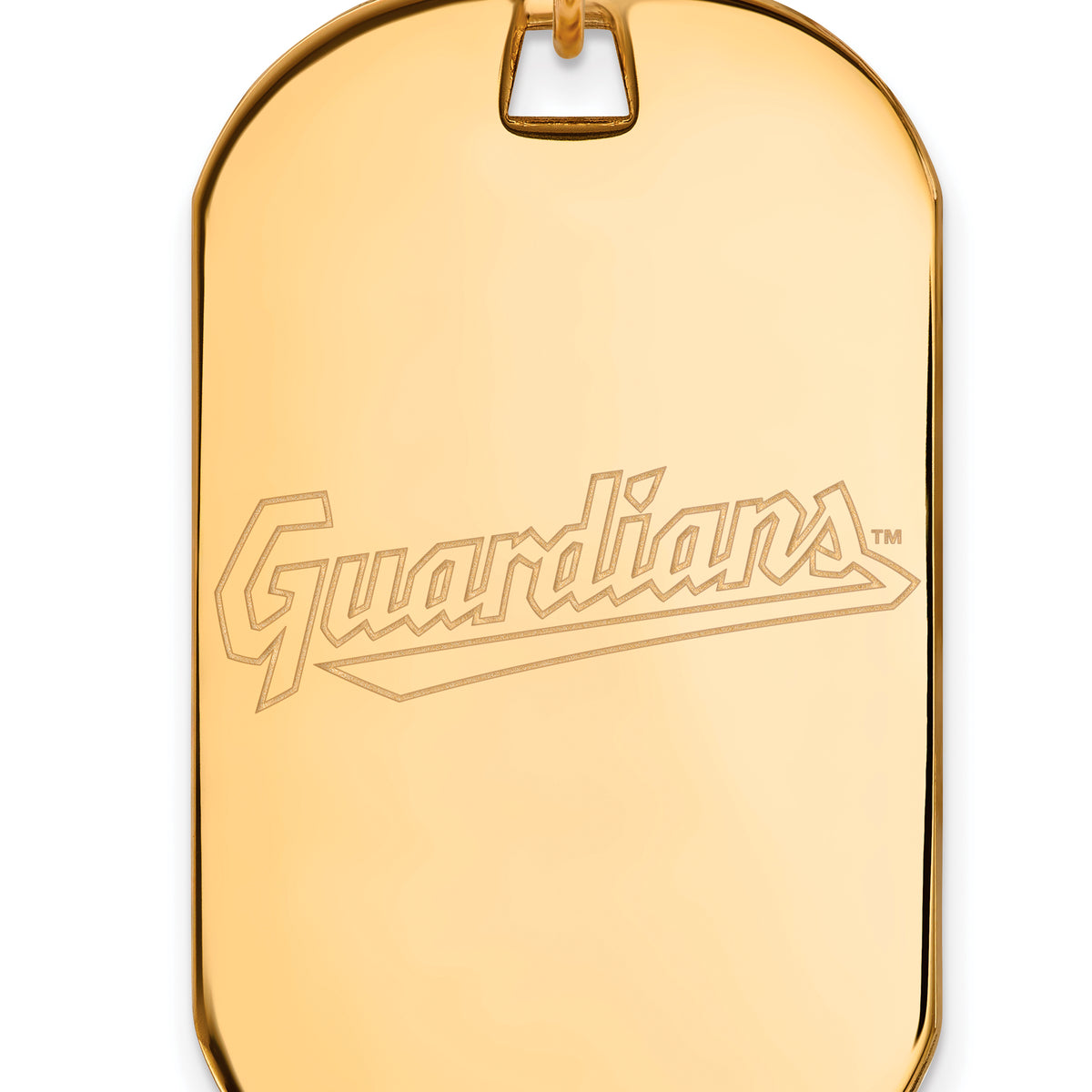 14K Gold MLB LogoArt Cleveland Guardians Large Dog Tag Pendant