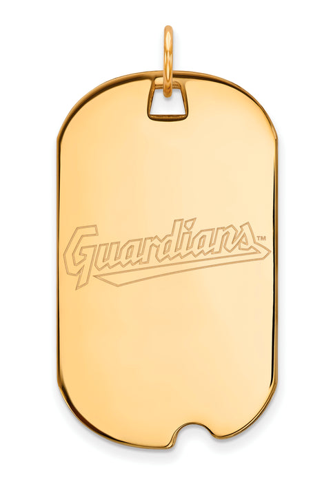 14k Gold MLB LogoArt Cleveland Guardians Large Dog Tag Pendant