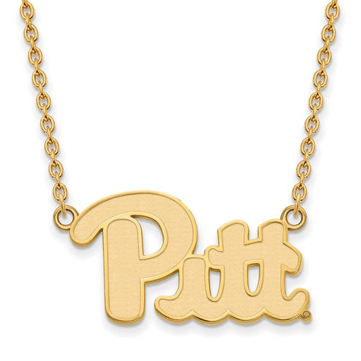 SS w/GP University of Pittsburgh Large Pitt Pendant w/Necklace