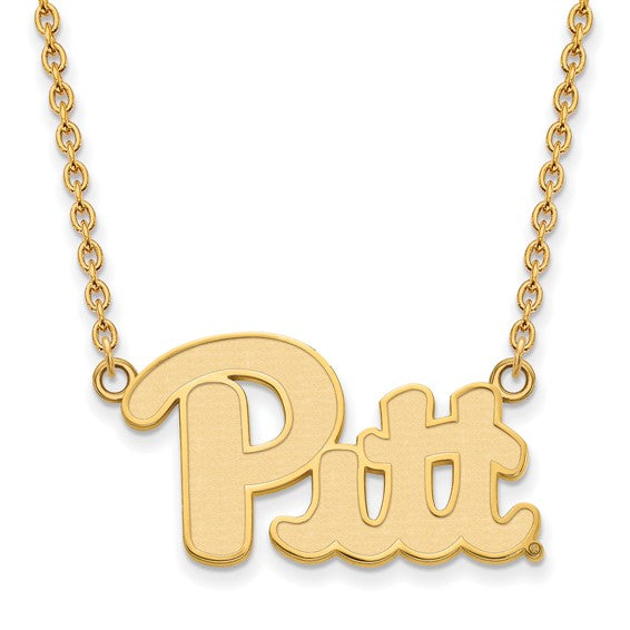 SS w/GP University of Pittsburgh Large Pitt Pendant w/Necklace