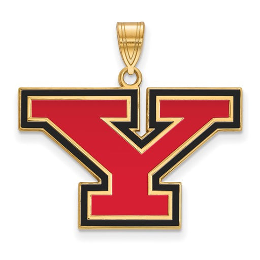 SS w/GP Youngstown State U Large Enamel Pendant