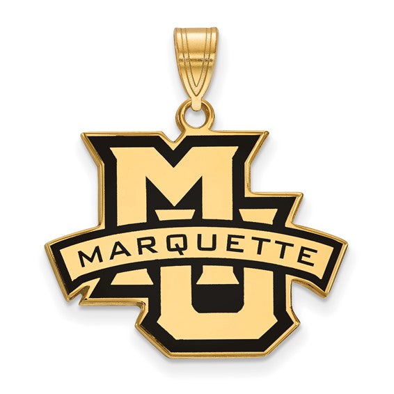 SS w/GP Marquette University Large Enamel Pendant