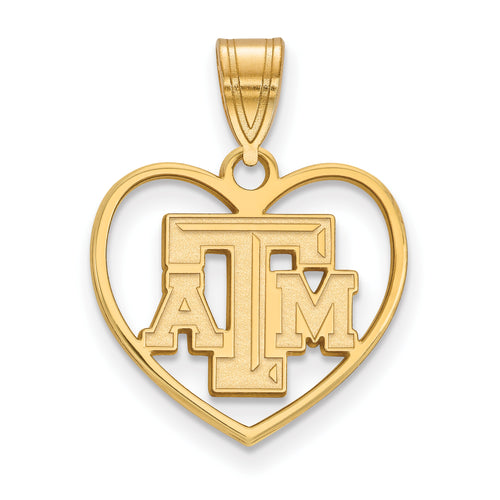 SS w/GP Texas A and M University T-A-M Heart Pendant