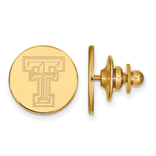 14k Gold LogoArt Texas Tech University T-T Lapel Pin