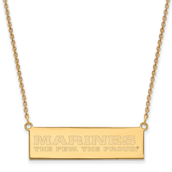 10ky U.S. Marine Corps The Few. The Proud. Bar Necklace