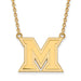 14ky Miami University Large Logo Pendant w/Necklace