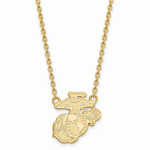 Gold Plated SS U.S. Marine Corps Split Chain Pendant