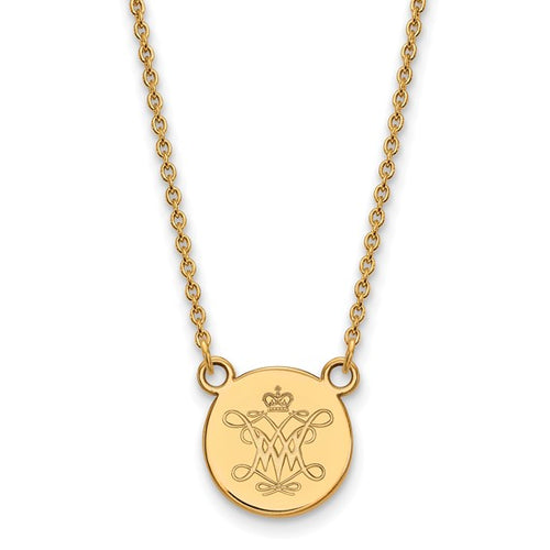 SS w/GP William And Mary Small Disc Necklace