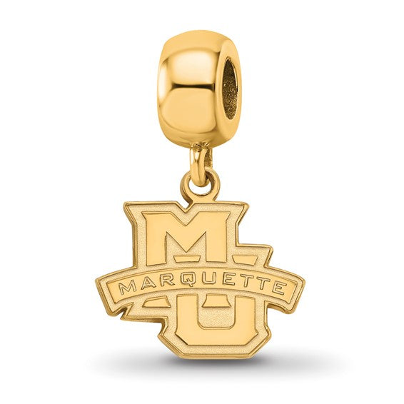 SS w/GP Marquette University Small Dangle Bead Charm