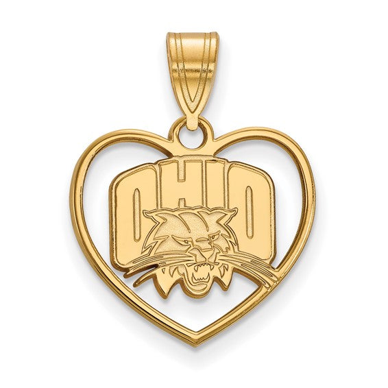 SS w/GP Ohio University Pendant in Heart