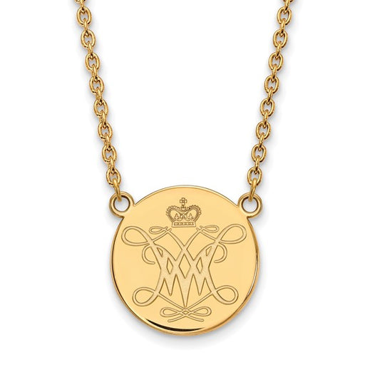 SS w/GP William And Mary Large Disc Necklace