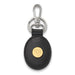 SS w/GP West Virginia U Black Leather Oval Key Chain