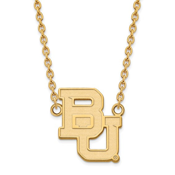 SS w/GP Baylor University Large Pendant w/Necklace