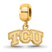 SS w/GP Texas Christian University T-C-U XS Dangle Bead Charm