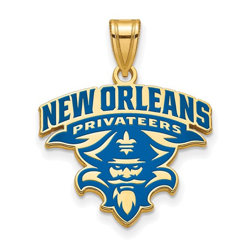 SS w/GP University of New Orleans XL Enamel Pendant