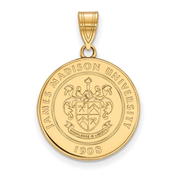 SS w/GP James Madison University Large Crest Pendant