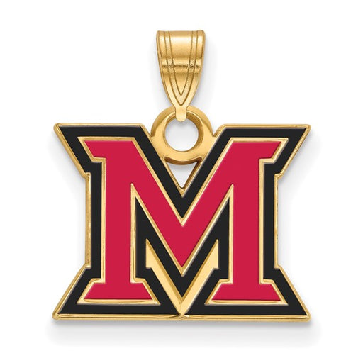 SS w/GP Miami University Small Enamel Logo Pendant