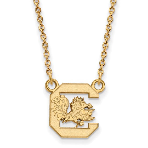 14ky University of So Carolina Small Gamecock Pendant w/Necklace