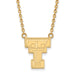 14k Gold LogoArt Texas Tech University T-T Large Pendant 18 inch Necklace