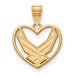 Sterling Silver Gold-plated LogoArt U.S. Air Force Heart Pendant