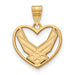 14k Gold LogoArt U.S. Air Force Heart Pendant