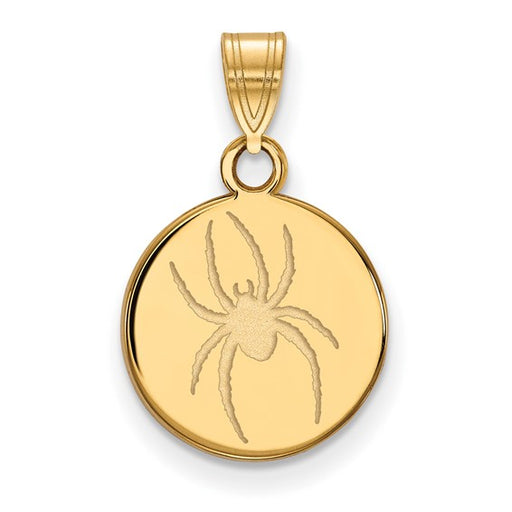 Gold Plated University of Richmond  Medium Spider Disc Pendant