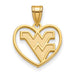 SS w/GP West Virginia University Pendant in Heart