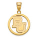 SS w/GP Baylor University Medium Pendant in Circle