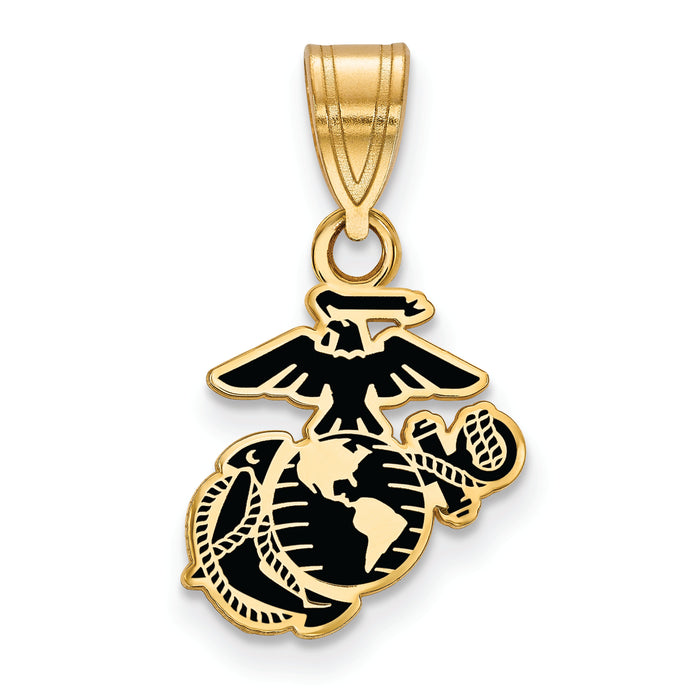 Gold Plated SS Small U.S. Marine Corps Epoxied Pendant