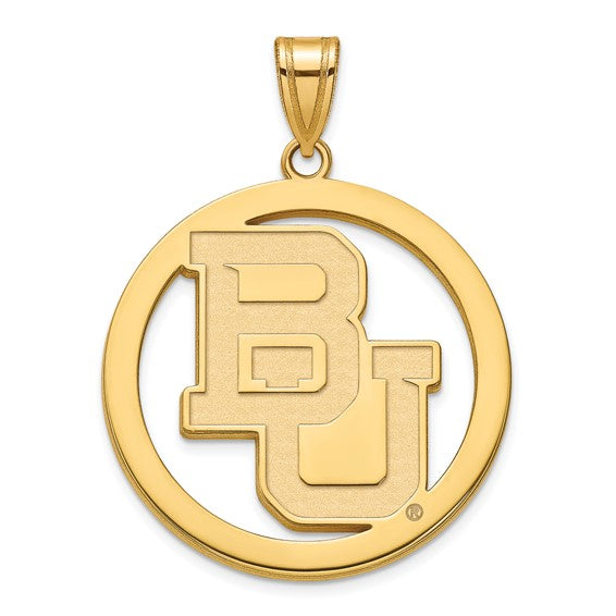 SS w/GP Baylor University XL Pendant in Circle