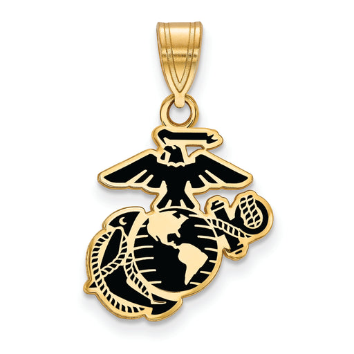 Gold Plated SS Medium U.S. Marine Corps Epoxied Pendant