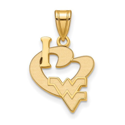 SS w/GP West Virginia University Large I Love Logo Pendant