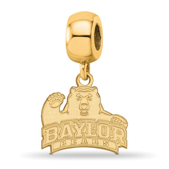 SS w/GP Baylor University Bears Small Dangle Bead Charm