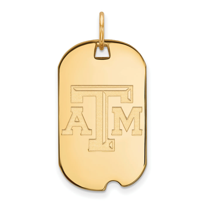 14ky Texas A and M University Small Dog Tag Pendant