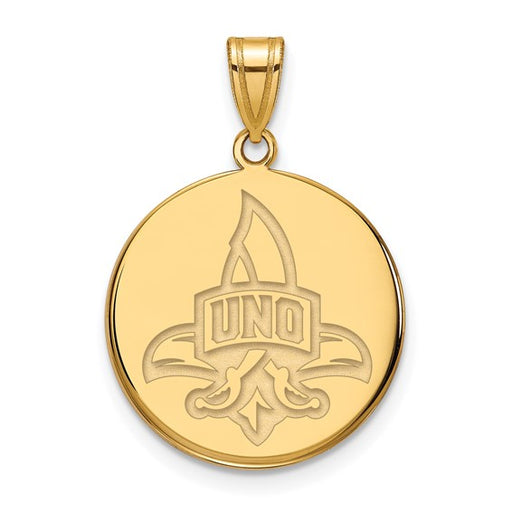 14ky University of New Orleans Large Disc Pendant