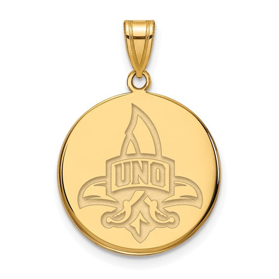 14ky University of New Orleans Large Disc Pendant