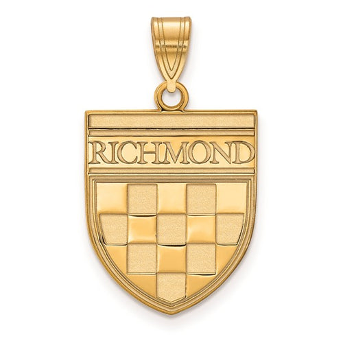 Gold Plated University of Richmond Large Shield Pendant