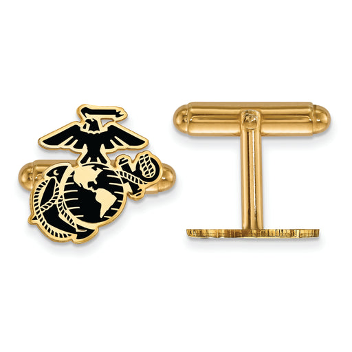 Gold Plated SS U.S. Marine Corps Epoxied Cuff Link