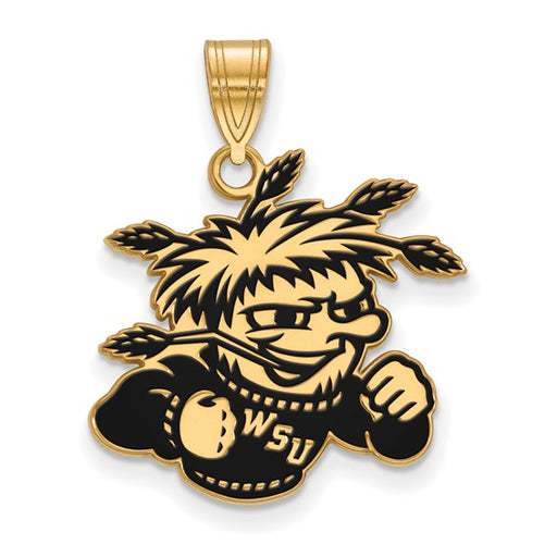 SS w/GP Wichita State University WuShock Large Enameled Pendant