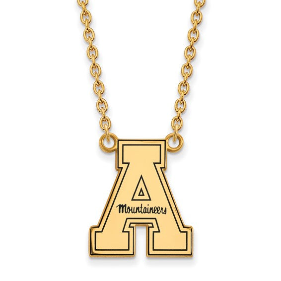 SS w/GP Appalachian State U Enamel Lg Pend w/Necklace